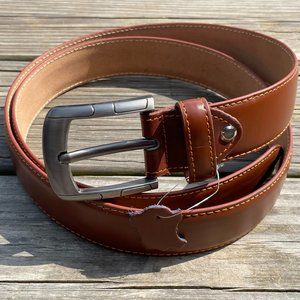 Brown Leather Belts Men Casual Dress Jeans Waistband Brown Size 43